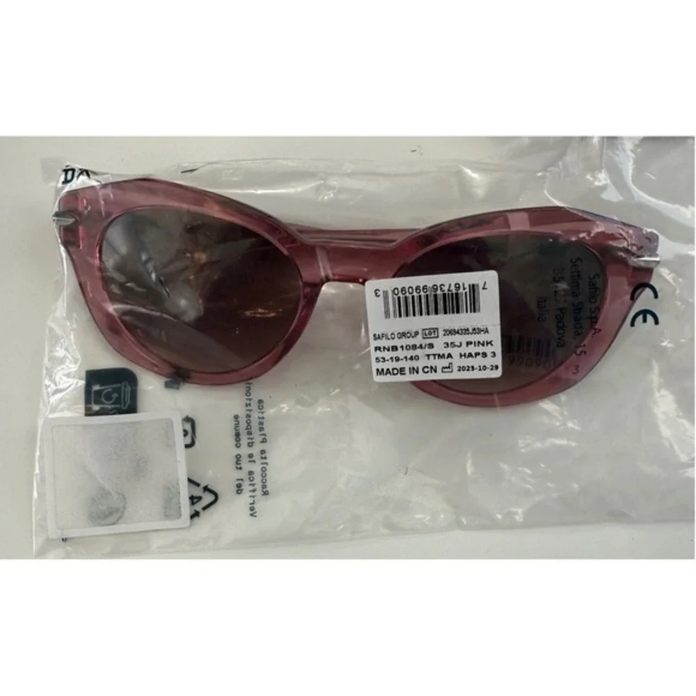 Rag & Bone Pink Cat Eye Sunglasses Translucent Frame Brown Gradient Lens - Picture 4 of 6